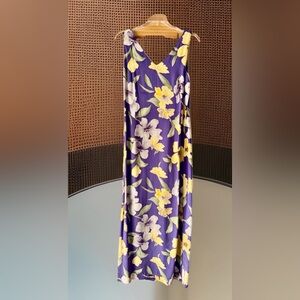 Vtg Spenser Jeremy Purple Silk Maxi Dress-10-EUC